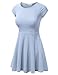 JJ Perfection Women's Cap Sleeve Casual Flare Skater Dress