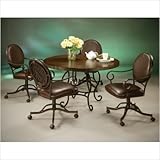 Atrium Elegant 5 Piece Dining Set with Chair with Casters