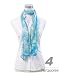 New Gradual Curves with Floral Design Viscose Scarf , 2 Turquoise B&W