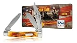 Schrade 8BRBSAT Old Timer Senior Stockman Knife Boy Scouts of America 100th Anniversary Collector's Tin, Brown Pick Bone Handle