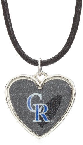 MLB Colorado Rockies Crystal Heart Reversible Necklace