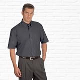 Kurzarm Uni Hemd Button Down, Gr. XL (43/44), anthrazit