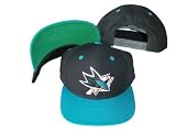 San Jose Sharks Black/Teal Two Tone Snapback Adjustable Plastic Snap Back Hat / Cap