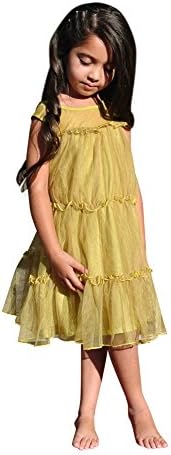 Lace and Linen Dresses - Mustard Yellow (4T)
