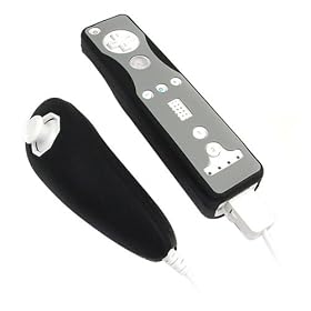 2 Tone Silicone Skin Case for Nintendo Wii Remote Control & Nunchuk -Black and Grey