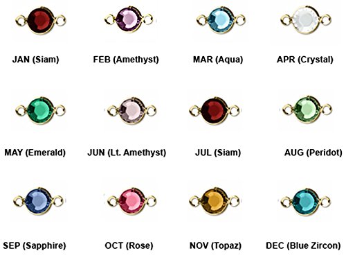 12pc Set of Genuine Swarovski Birthstone Channel Connectors or Links Gold Plated