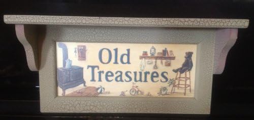 Tender Heart Treasures "Old Treasures" Teddy Bear Decorative Wooden Shelf