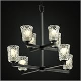 Modular Veneto Luce Eight Light 2-Tier Chandelier Shade Color: Whitewash, Metal Finish: Matte Black