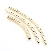 BEADNOVA 30pcs 14k Gold Plated Twist Curved Long Noodle Tube Beads for Jewelry Making Bracelet (2mm x 20mm)