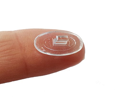 ASKANA Optical Silicone Oval-Shaped Nose Pads Nosepads Model #2 for Reading Prescription Glasses Sunglasses - 15 mm /~ 0.6 '' Oval Push in (12 Pairs)