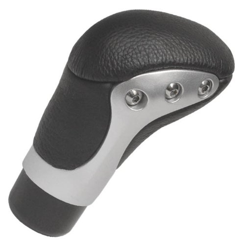 Auto Schaltknauf silber schwarz mit Leder