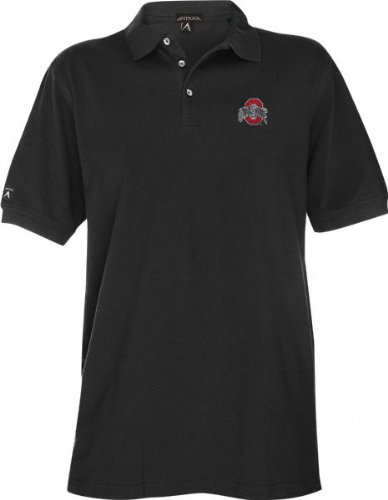 Ohio State Buckeyes Black Classic Pique Stainguard Polo Shirt