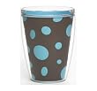Brown & Blue Polka Dot 16 oz Insulated Beverage Tumbler, Clear