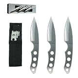 Set 3 Ninja Stealth Silver Throwing Knives with Nylon Case Set 3 Ninja Stealth Silver Throwing Knives with Nylon Case