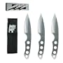 Set 3 Ninja Stealth Silver Throwing Knives with Nylon Case