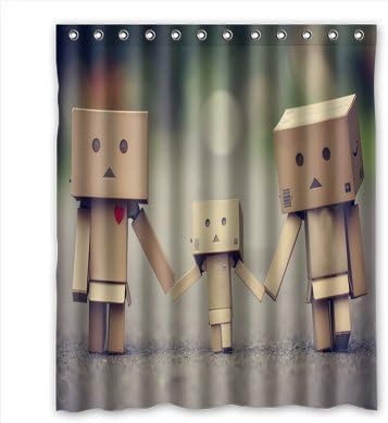 Smiling You TEXT CUSTOMIZED Generic Danbo Machine Washable Bath Shower Curtain 60" x 72"