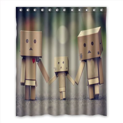 Smiling You TEXT CUSTOMIZED Generic Danbo Machine Washable Bath Shower Curtain 60" x 72"