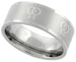 Stainless Steel 5/16 in. (8 mm) Lesbian Symbol Ring