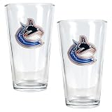 NHL Pint Ale Glass 2 Piece Set - Primary Logo Team: Canucks
