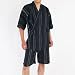 メンズ 甚平 しじら折り 雷嵐 ブラック（ストライプ）M,L,XL