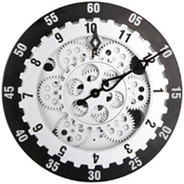 Unique Big Gear Wall Clock, Modern Art Deco Mechanism, Mechanical Black