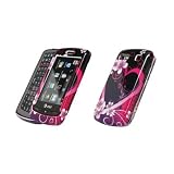 Premium Purple Hearts and Flowers Design Snap-On Cover Hard Case Cell Phone Protector for LG Xenon GR500 [Accessory Export Brand Packaging]
