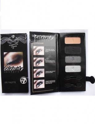 W7 Celebrity Secrets 4 Step Eyeshadow Palette - Smokey BLACK