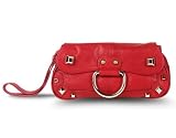 Bowery Studded Mini Clutch, Ruby