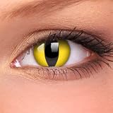 Guy Fawkes Fancy Dress Yearly Contact Lenses - Cat Eye + 60ml Solution + Lense Case