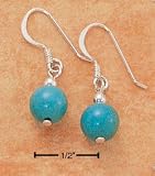 .925 Sterling Silver Turquoise French Wire Earrings by SilverChicks