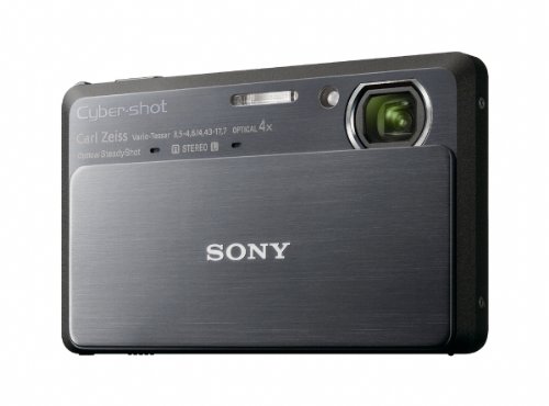 Sony DSC-TX9H Digitalkamera (12 Megapixel, 4-fach opt. Zoom, 8,9 cm (3,5 Zoll) Display, 3D Schwenkpanorama,  Full HD Video) dunkelgrau