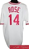 Pete Rose Autographed/Hand Signed Cincinnati Reds White Cooperstown Jersey- PSA Hologram