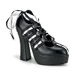 4 1/2 Inch Trendy Gothic Shoes Black Chunky Heel Platform
