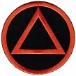 Circle Triangle Sobriety Patch Embroidiered Iron-On Sober Emblem Black Orange