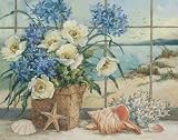 Seaside Cottage by Barbara Mock. Art Print Poster 30 inches width by 24 inches height. Highest Quality Art Poster Print