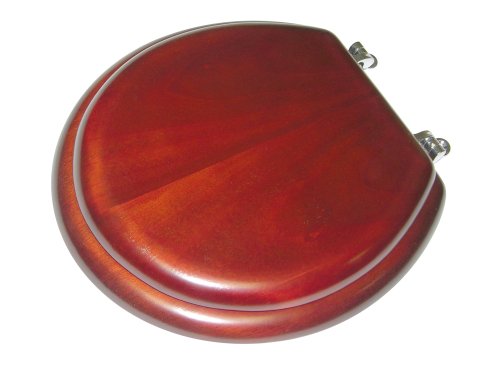 Foremost TSWVG0031 Premium Toilet Seat with Microban Protection and Chrome Hinges, Round, Cherry