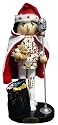 16" Elvis Presley In Santa Hat With Vintage Microphone Wooden Nutcracker