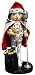 16" Elvis Presley In Santa Hat With Vintage Microphone Wooden Nutcracker