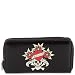 Ed Hardy Skulls & Roses Zip Around Wallet - Black Ed Hardy Skulls & Roses Zip Around Wallet - Black