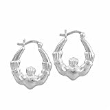 Sterling Silver Claddagh Hoop earrings