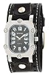 Nemesis #STH007K Men's Rectangular Premium Wide Leather Cuff Band Watch