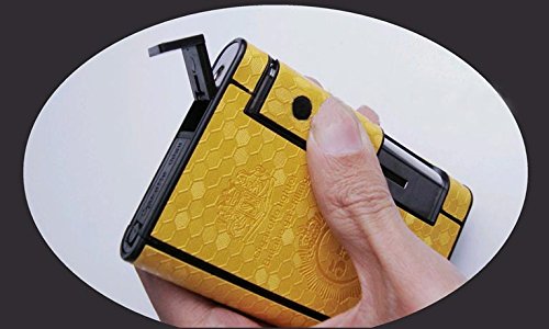 Stylish 8 pack Automatic Loading Cigarette Case Dispenser With Built in Torch Lighter (YELLOW COLOR)- FOR KING SIZE CIGARETTES (GD-1328 , FREE CAR sticky pad for Phone PDA MP3 MP4)