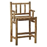 Rush Creek Log Cabin Style Pub Chair