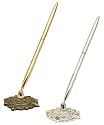 Antique Filigree Base Pen Set - Gold