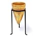 Handmade Terra-cotta Golden Sunset Vase With Chic Contemporary Stand
