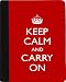 Rikki KnightTM Keep Calm and Carry On – Red Color Design – Black Leather and Faux Suede Case for Apple iPad® 2 – The New iPad (3rd Generation) – Unisex – Ideal Gift for all occassions!