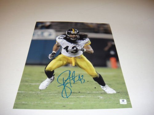 GAI Authentic Troy Polamalu Autograph 11x14 Pittsburgh Steelers Photo