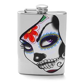Screw-on Top Stainless Steel Wine Hip 8oz Flask - Woman's Face - Flask Measures: Height:5.4 inches x Width: 3.4 inches x Thickness:0.75 inches.Personalized Design is available with a minimum of 20 pcs orders.: Jewelry