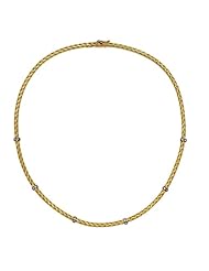 18K Yellow Gold Braided Collar Necklace 18 Inch
