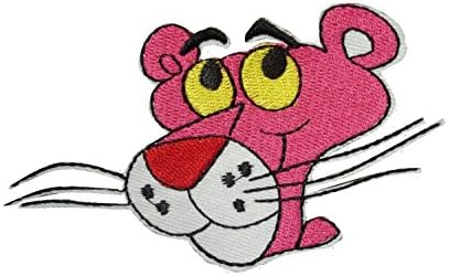 6 Pcs X Pink Panter Cartoon Embroidered Sew Iron on Patch